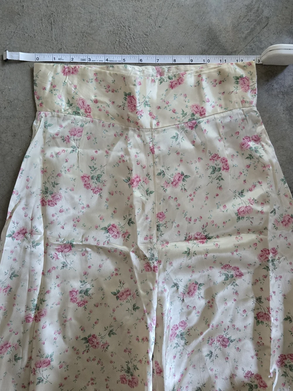 Vintage 60s 70s Does 30s Floral Top And Ultra Wide Leg Pant Suit Set XS S - Picture 11 of 16